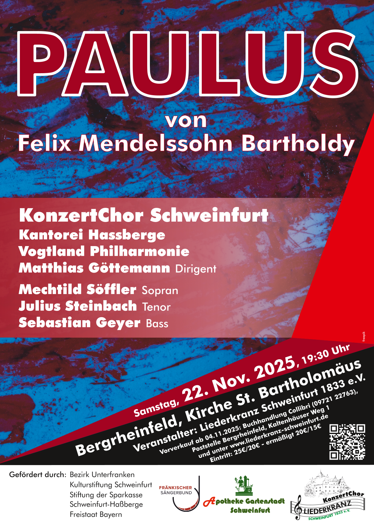 Paulus! von Felix Mendelssohn-Bartholdy am 22.11.2025 in der St. Bartholomäus Kirche in Bergrheinfeld